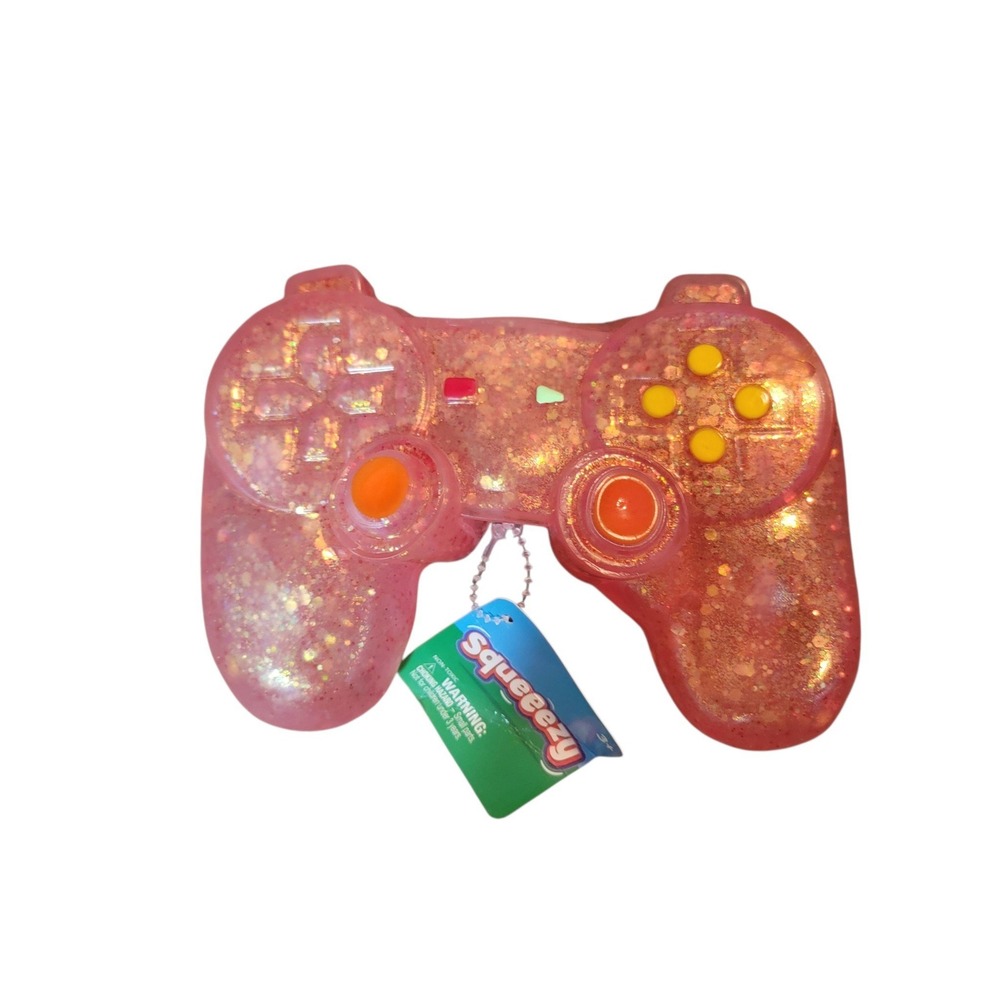 Toy Smith Squeezy Controller Fidget Toy Kids OS Pink New Glitter Sensory Squishy